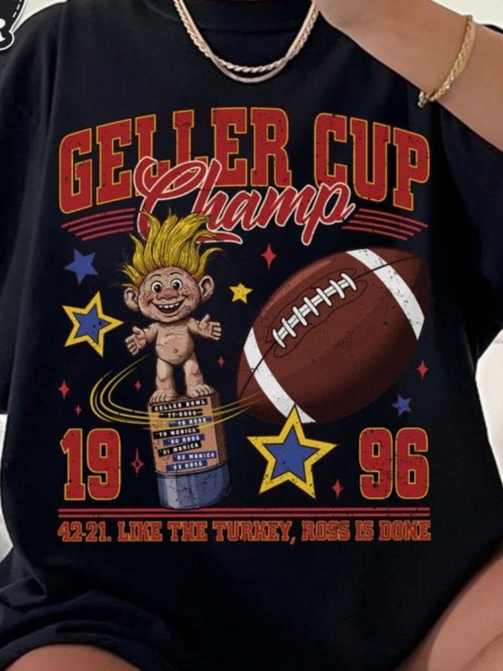 1996 Football Champ T-shirt, Friendsgiving Trophy Tee